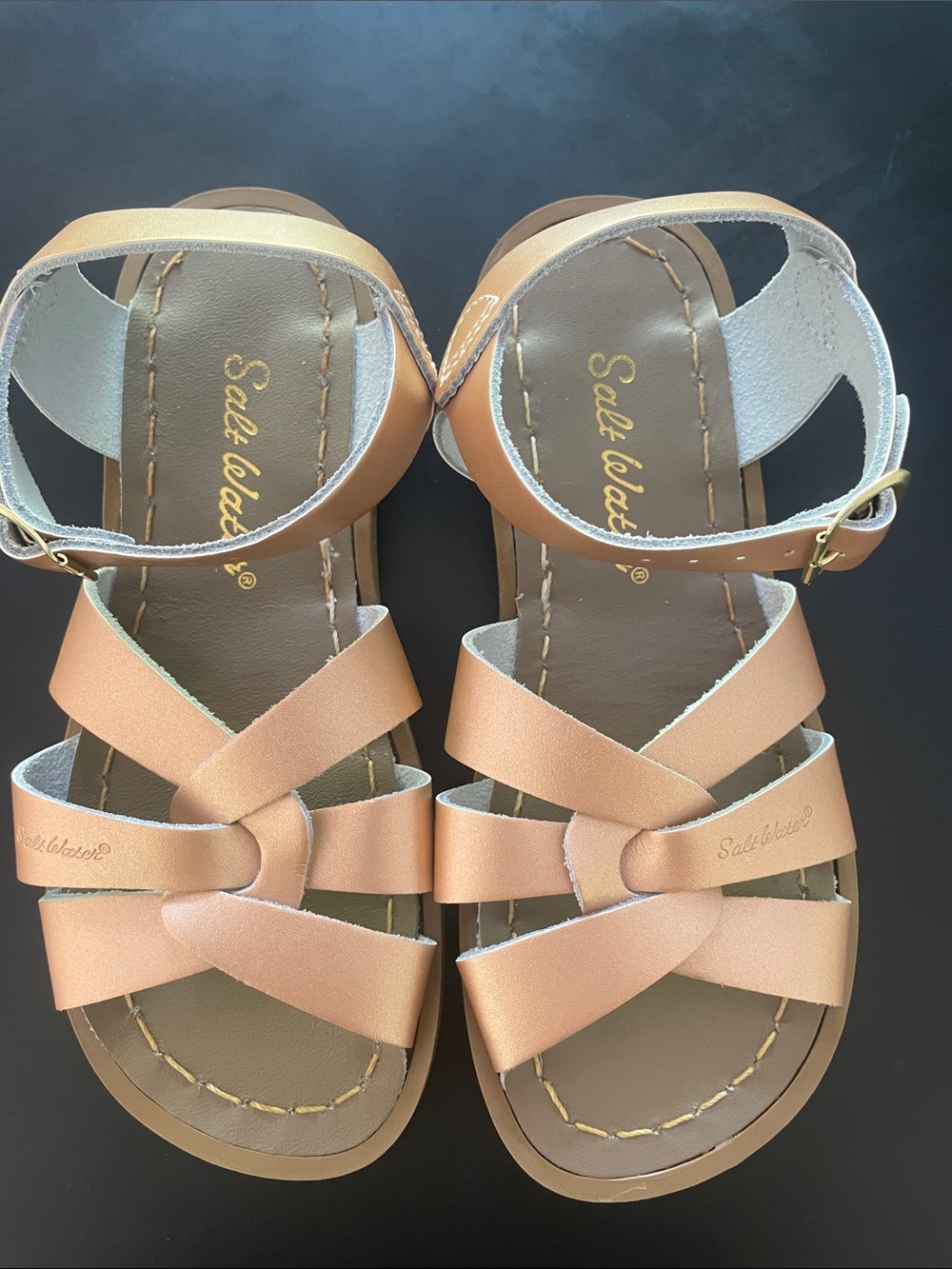 Salt Water Kids' Rose Gold Gladiator Sandals size 12- new